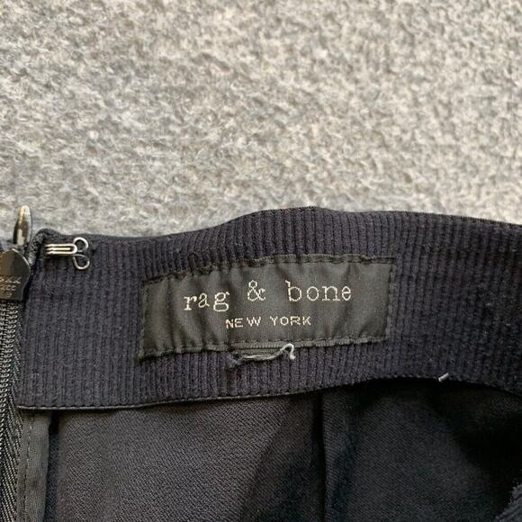 Rag & Bone NY Pants Womens 4 Black Pleated Skinny Back Zip Stretch Waist Trouser - Picture 5 of 9